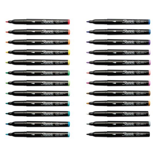 Sharpie Creative Acrylic Markers - Set of 24, Classic and Earth Tones, Fine Tip